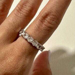 1 4K Gold Plated Cubic Zirconia Love Rings - 4mm eternity